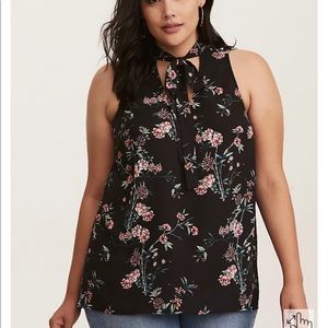 TORRID TIE NECK BLOUSE